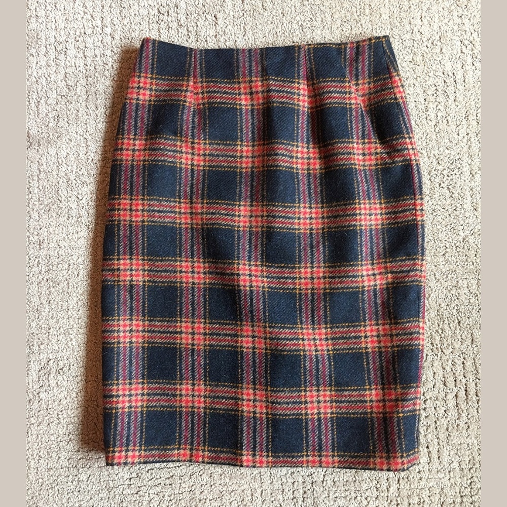 Boden Wool Plaid Pencil Skirt, Like New